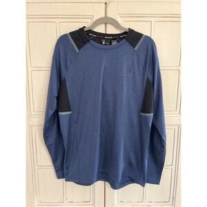 NWT Spyder mens size small heathered navy blue long sleeve top shirt